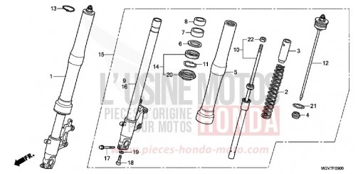 FOURCHETTE AVANT CBR600FB de 2011